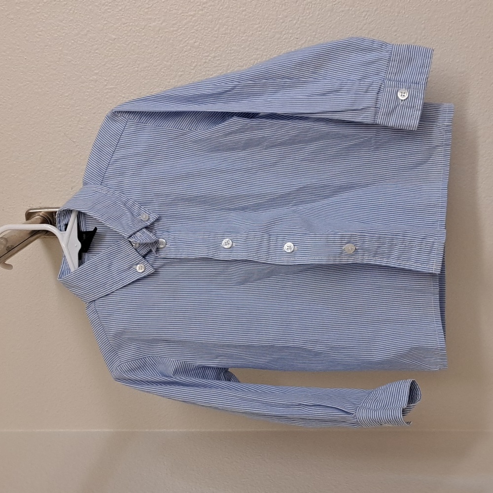 Mark Jason Boys Button-Down Dress Shirt 4T Blue m/White Pinstripe